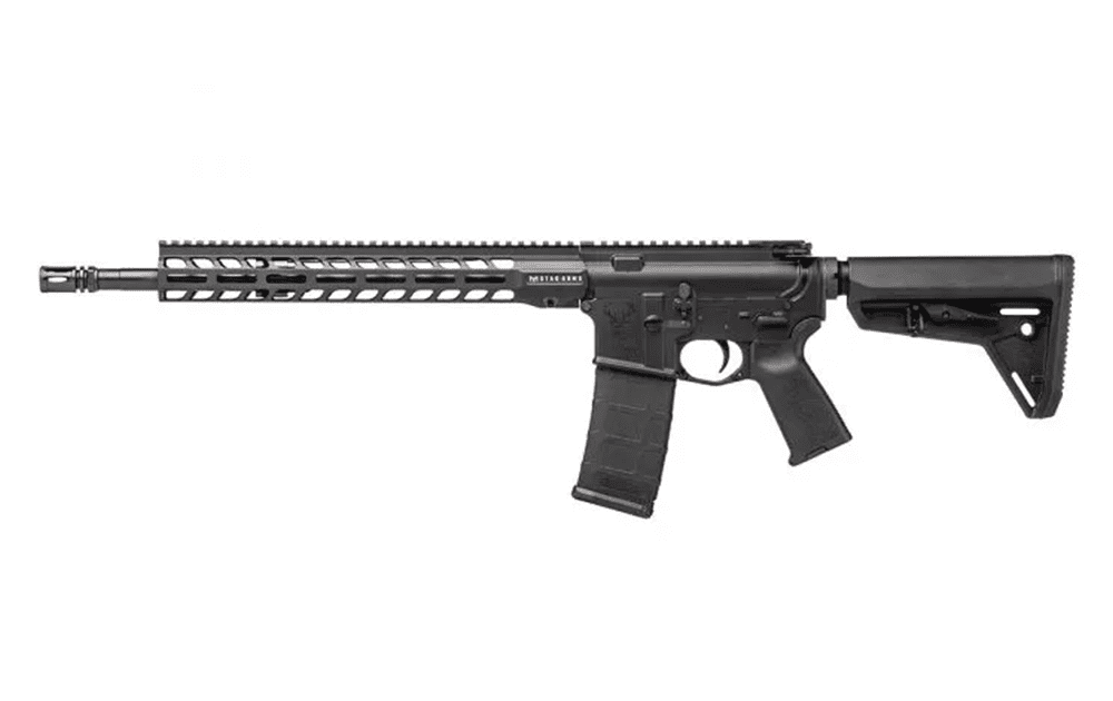 Stag 15 Rifle 16″, M-Lok, 5.56, MBUS Sights (Anodized Black)
