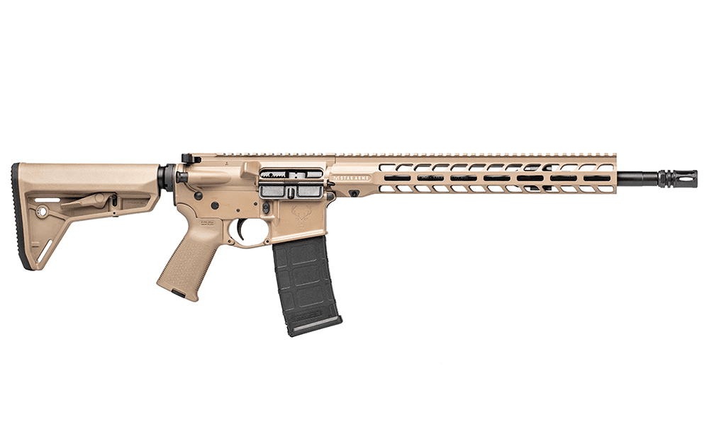 Stag 15 Tactical Rifle QPQ 16″ 5.56 NATO, Mid Length (FDE Cerakote)