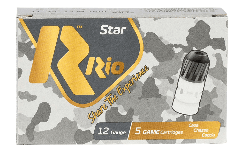 Rio 12ga 2-3/4″ 1-1/8oz Star Slug 1410fps 5rnd