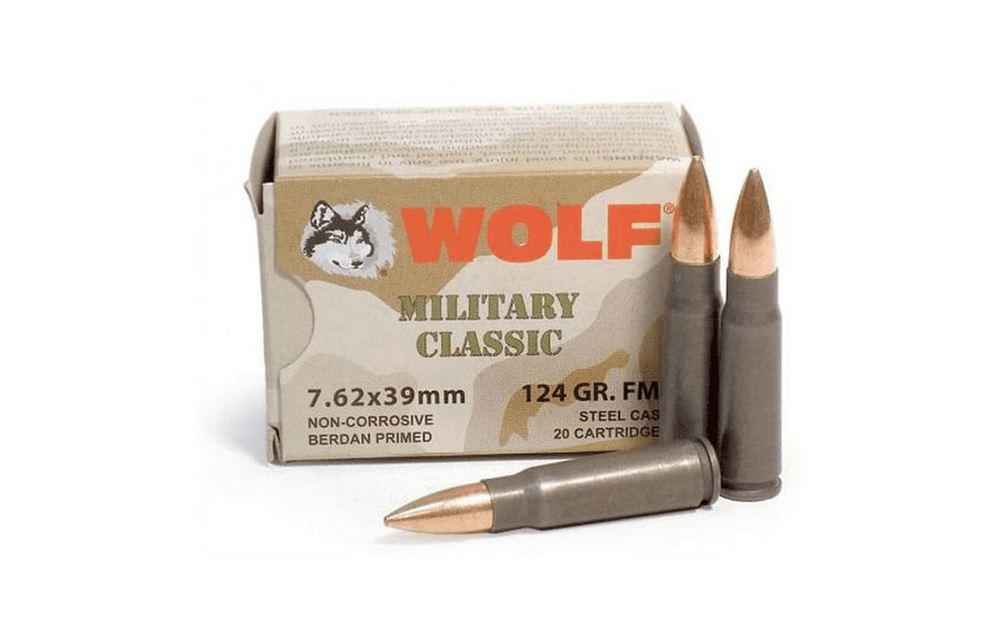 Wolf Military Classic 7.62x39mm 124 gr FMJ Steel Case