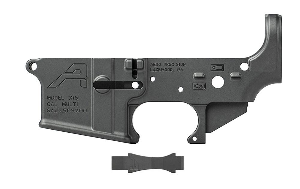 Aero Precision AR15 Stripped Lower Receiver, Gen 2 w/ TG (Sniper Grey Cerakote)