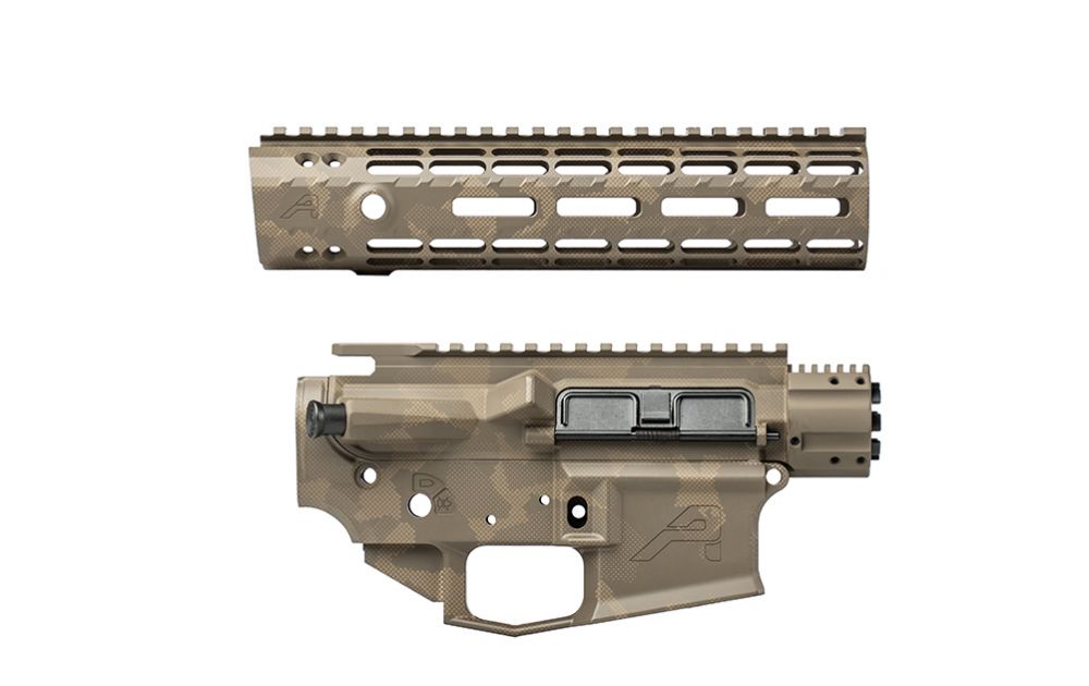 Aero Precision M4E1 Enhanced Build Set w/ 9″ M-Lok  in Patriot Brown /w GeoHex Camo